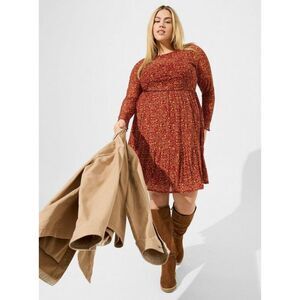 Torrid | Red Floral Long Sleeve Mini Dress w/ Pockets | Size 3X